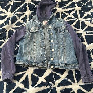 Justice Girls denim sweatshirt jacket size 14/16